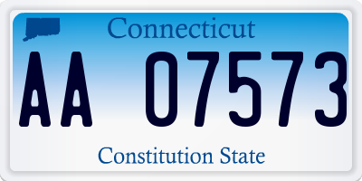 CT license plate AA07573