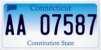 CT license plate AA07587