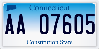 CT license plate AA07605