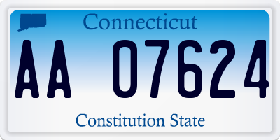 CT license plate AA07624