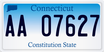 CT license plate AA07627