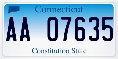 CT license plate AA07635