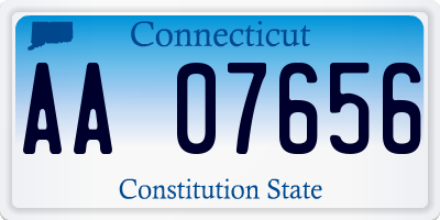 CT license plate AA07656