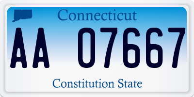CT license plate AA07667