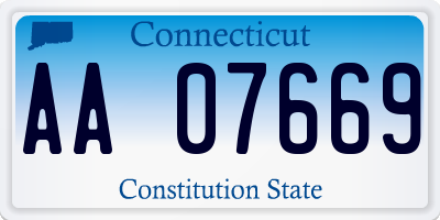 CT license plate AA07669