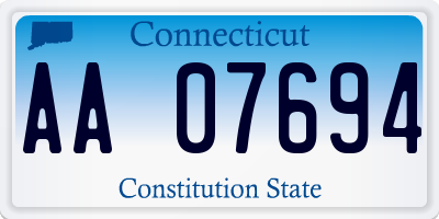 CT license plate AA07694