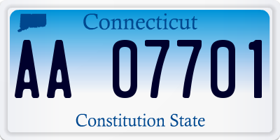 CT license plate AA07701