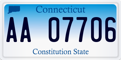CT license plate AA07706