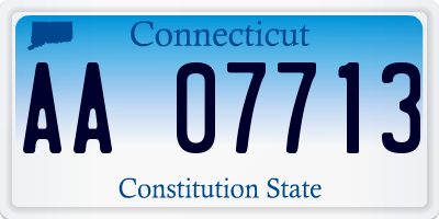 CT license plate AA07713