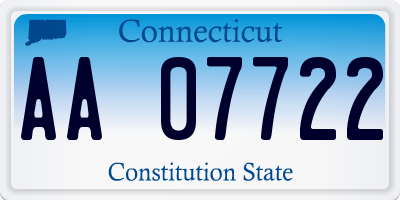 CT license plate AA07722