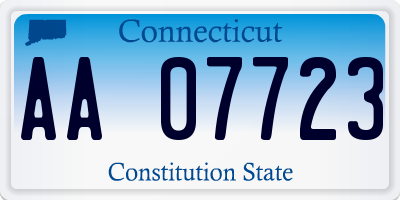 CT license plate AA07723
