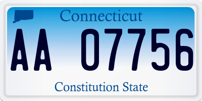 CT license plate AA07756