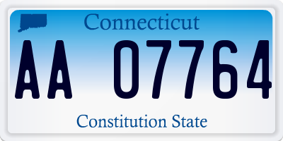 CT license plate AA07764