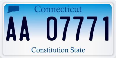 CT license plate AA07771