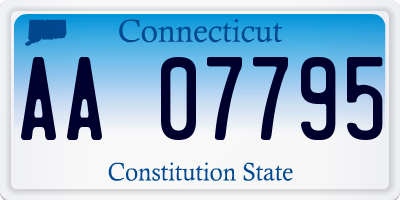 CT license plate AA07795