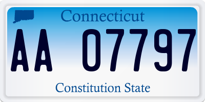 CT license plate AA07797