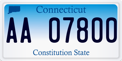 CT license plate AA07800