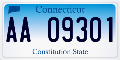 CT license plate AA09301
