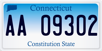 CT license plate AA09302