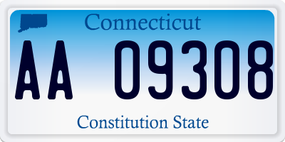 CT license plate AA09308