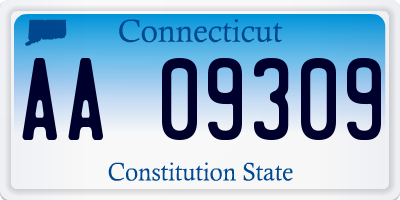 CT license plate AA09309