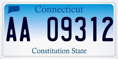 CT license plate AA09312