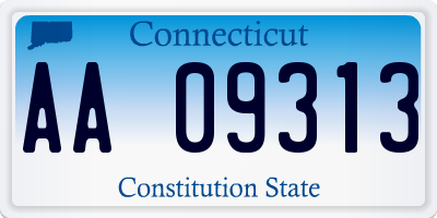 CT license plate AA09313