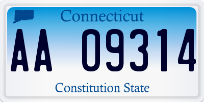 CT license plate AA09314