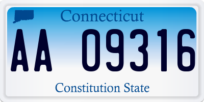 CT license plate AA09316