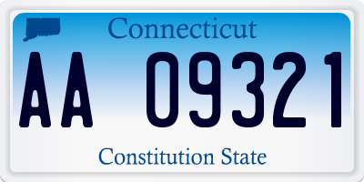 CT license plate AA09321