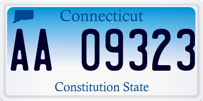CT license plate AA09323