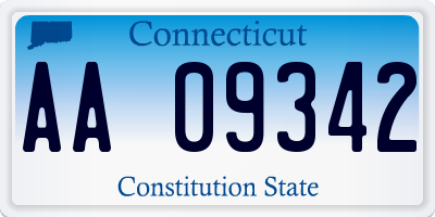 CT license plate AA09342