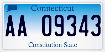 CT license plate AA09343