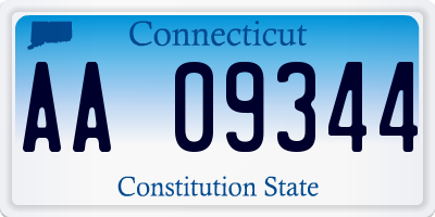 CT license plate AA09344