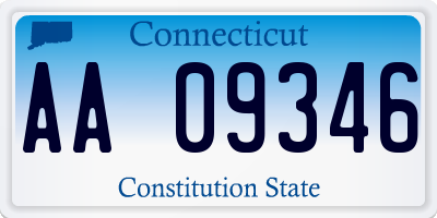 CT license plate AA09346