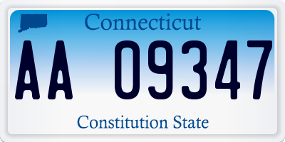 CT license plate AA09347