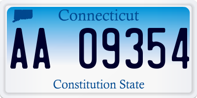 CT license plate AA09354