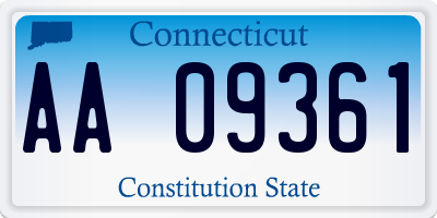 CT license plate AA09361