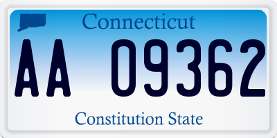 CT license plate AA09362