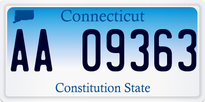 CT license plate AA09363
