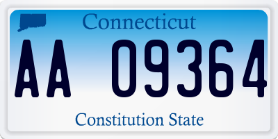 CT license plate AA09364