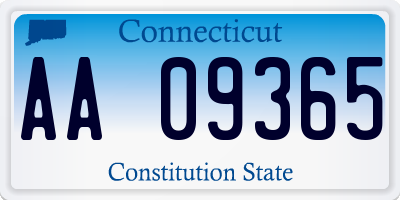 CT license plate AA09365