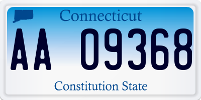 CT license plate AA09368