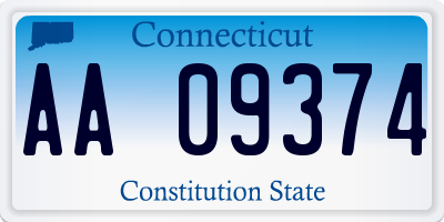 CT license plate AA09374