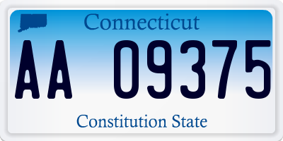 CT license plate AA09375