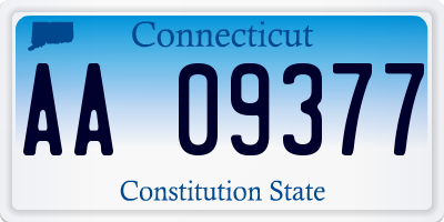 CT license plate AA09377