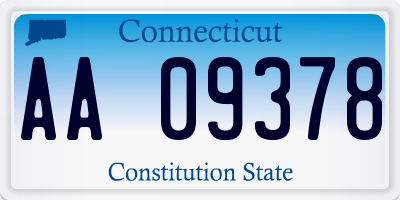 CT license plate AA09378