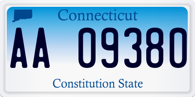 CT license plate AA09380