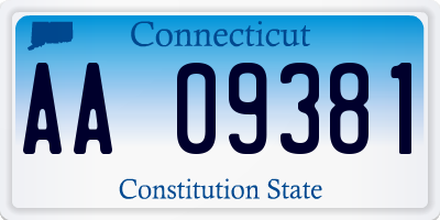 CT license plate AA09381