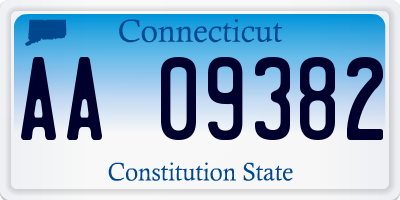 CT license plate AA09382